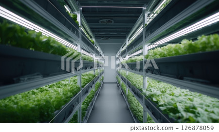 Indoor Vertical Hydroponic Farm 126878059