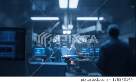 Surgeons Performing Operation in High-Tech Operating Room 126878144