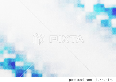 Slightly blurred blue square mosaic and rough textured paper 126878170