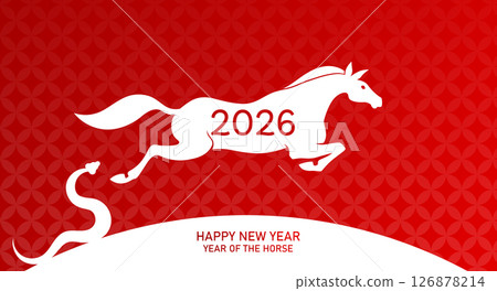 Chinese zodiac horse and zodiac snake 126878214