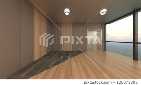 Glass-walled meeting room Glass-walled meeting room 126878298