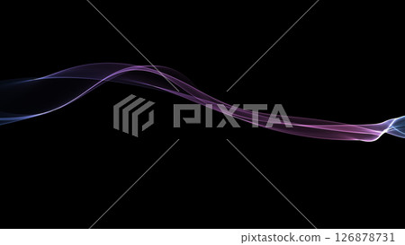 彩色波浪背景線粉紅色、紫色、淺藍色夢幻可愛黑色背景簡報等的背景。 126878731