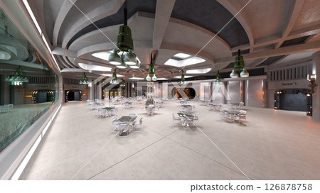 Conference room inside the spaceship 126878758
