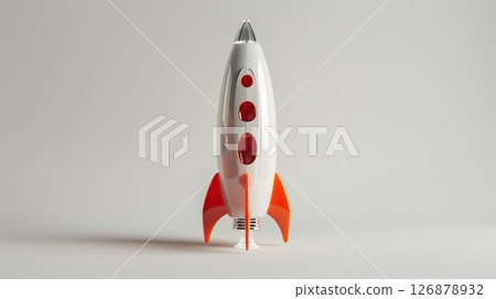 Rocket . Spaceship 3D model. Business concept. generative ai. Rocket . Spaceship 3D model. Business concept. generative ai. 126878932