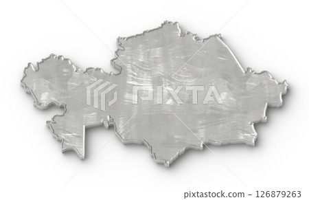 3D Map of Republic of Kazakhstan on isolated transparent png 126879263