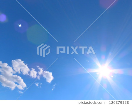 天空和太陽和雲彩 126879328