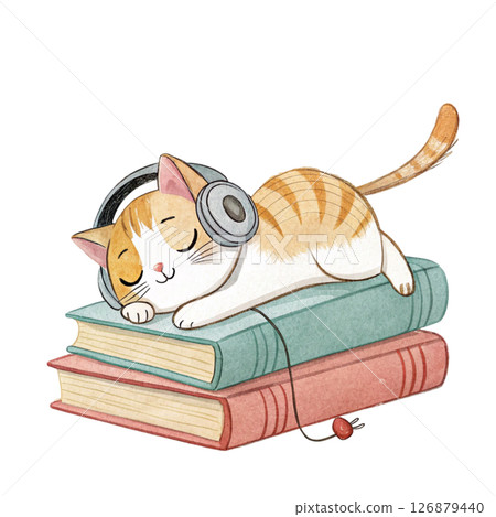 Cartoon characters Music Lo-fi white background Cartoon characters Music Lo-fi white background 126879440