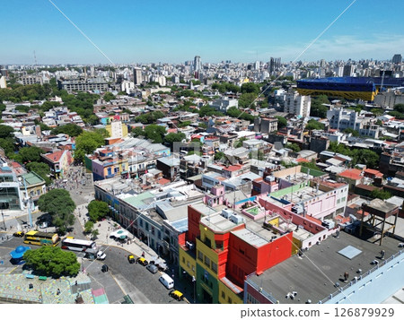 Aerial view of the most famous Boca district in Buenos Aires Aerial view of the most famous Boca district in Buenos Aires 126879929