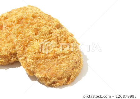 Beef croquette photographed on white background Beef croquette photographed on white background 126879995