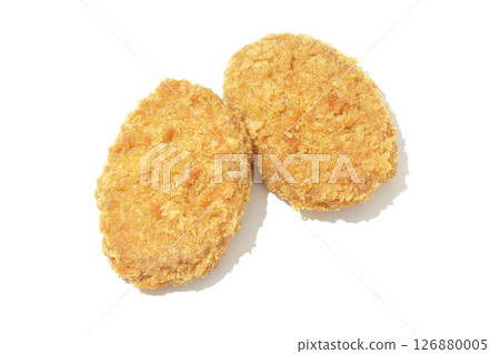 Beef croquette photographed on white background Beef croquette photographed on white background 126880005
