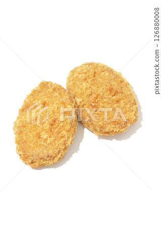 Beef croquette photographed on white background 126880008