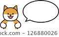 A simple illustration of a Shiba Inu and a round speech bubble 126880026