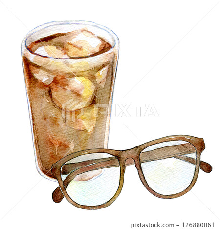 水彩插畫：喝杯咖啡休息一下 126880061