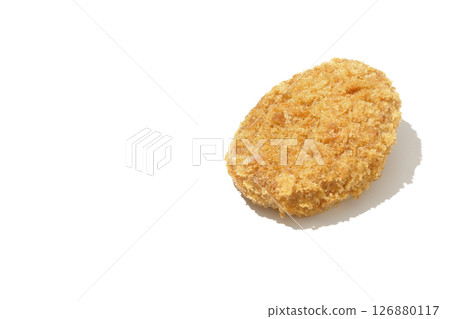 Beef croquette photographed on white background 126880117