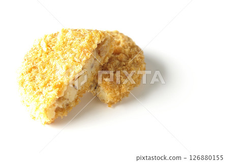 Beef croquette photographed on white background Beef croquette photographed on white background 126880155