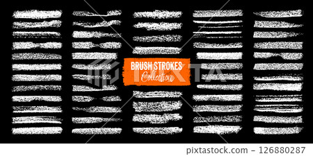 Grunge brush strokes, lines, ink smudges, hand-drawn scribble shapes. Handmade sketchy marks, acrylic stains, charcoal streaks. Paint textures, dry brush effect. Marker underline. Vector illustration Grunge brush strokes, lines, ink smudges, hand-drawn scribble shapes. Handmade sketchy marks, acrylic stains, charcoal streaks. Paint textures, dry brush effect. Marker underline. Vector illustration 126880287