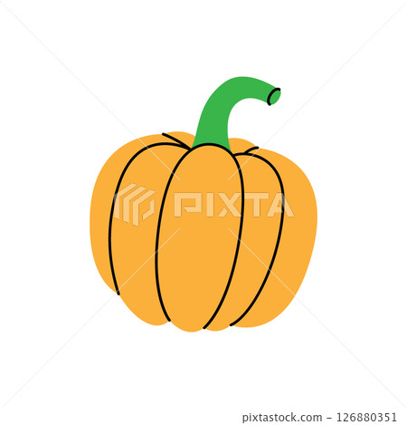 Fresh pumpkin. Organic vegetable. Vector illustration Fresh pumpkin. Organic vegetable. Vector illustration 126880351