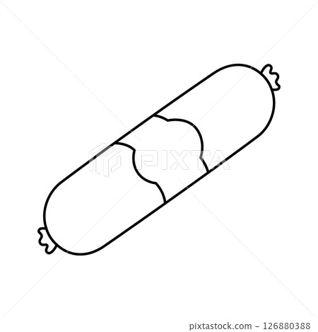 Sausage outline symbol. Butchery sausages menu. Vector illustration. Sausage outline symbol. Butchery sausages menu. Vector illustration. 126880388