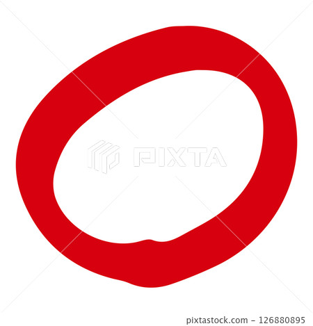 Hand-drawn circle, drawn with thick felt-tip pen Hand-drawn circle, drawn with thick felt-tip pen 126880895