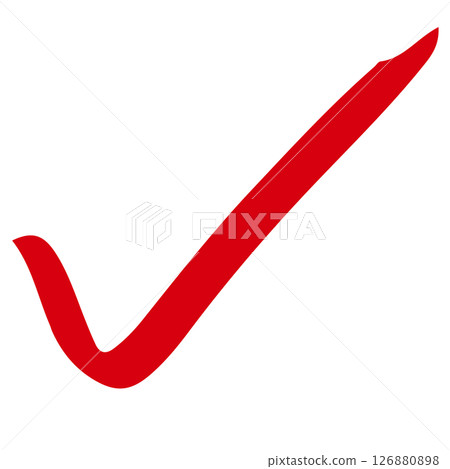 手繪複選標記，用粗氈尖筆繪製 126880898