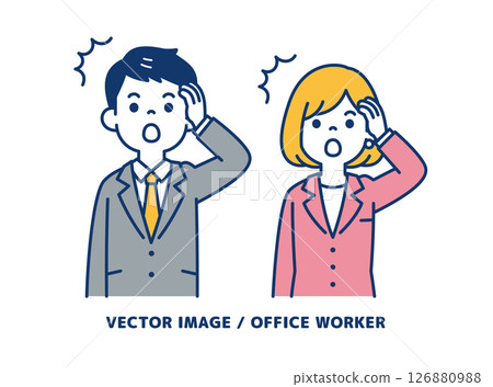 一個簡單的向量插圖,說明一個商人犯了一個粗心的錯誤_男人和女人 一個簡單的向量插圖,說明一個商人犯了一個粗心的錯誤_男人和女人 126880988