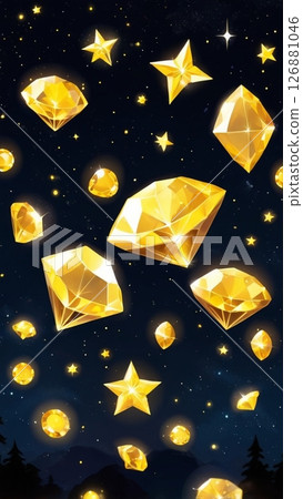 Brilliant gemstones sparkle against a black background Brilliant gemstones sparkle against a black background 126881046