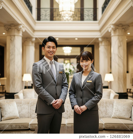 Hotel staff (hotel concierge): Smiles and quality space Hotel staff (hotel concierge): Smiles and quality space 126881069