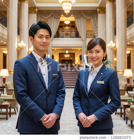 Hotel staff (hotel concierge): Smiles and quality space 126881073