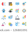 Artificial Intelligence and Tech Icons Set Vector 126881091