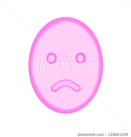 水彩臉圖示_苦笑（粉紅色） 126881200