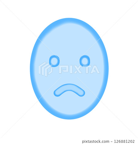 水彩臉圖示_苦笑(藍色) 水彩臉圖示_苦笑(藍色) 126881202