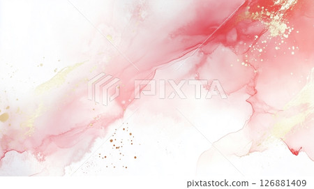 Pink and gold marble texture, background 126881409