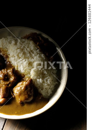 Chicken curry with chunks of chicken 126881444
