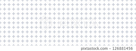 Plus seamless pattern. Simple geometric cross texture. Graphic cross symbol grid. Plus sign repeat pattern. Graphic texture. Vector illustration isolated on white background 126881456