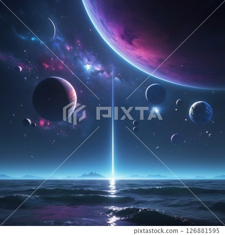奇妙而神秘的太空和海景 奇妙而神秘的太空和海景 126881595