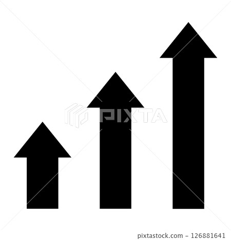 Simple icon of up arrow, illustration, pictogram Simple icon of up arrow, illustration, pictogram 126881641
