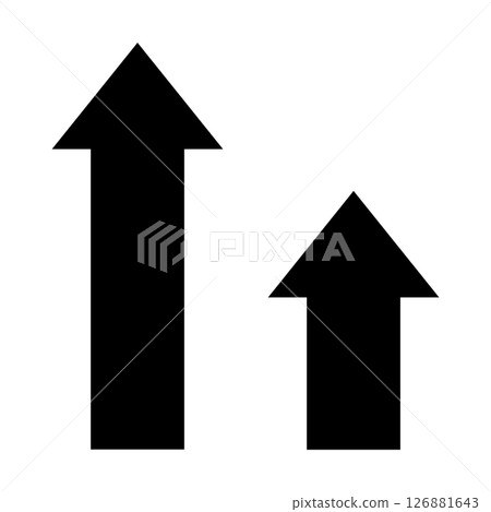 Simple icon of up arrow, illustration, pictogram 126881643