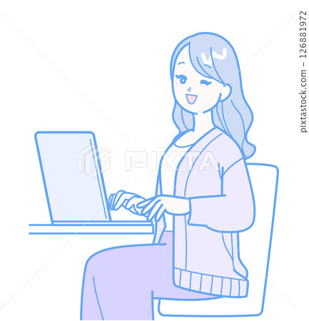 Woman working on a computer 126881972