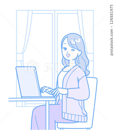 Woman working on a computer 126881975