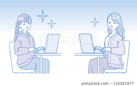 在電腦上工作的女人 126881977