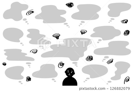 擔心和困惑的思想泡泡 126882079