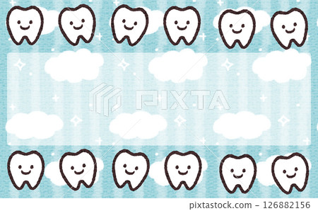 可愛的淺藍色牙齒框架 可愛的淺藍色牙齒框架 126882156