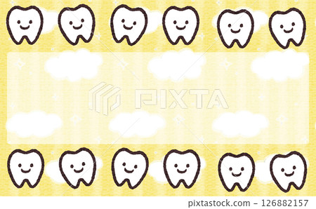 Cute yellow tooth frame Cute yellow tooth frame 126882157