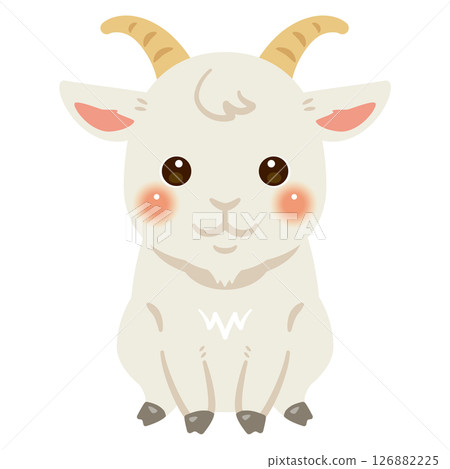 Illustration of a sitting goat 126882225
