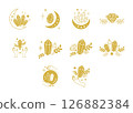 magic celestial crystals, stars flowers. 126882384