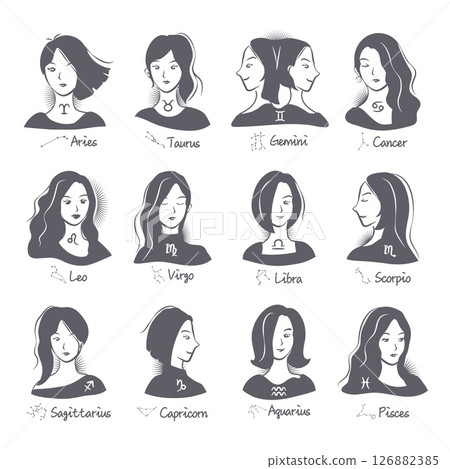 compositions with girls in the form of zodiac sign 126882385