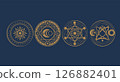 Magic circle, Mystical geometry symbol. 126882401