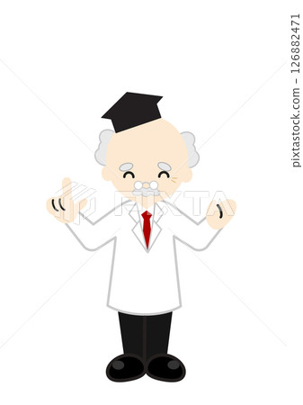 Smiling doctor pointing with finger, whole body 126882471