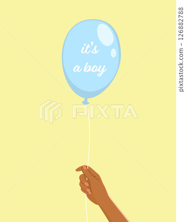 It's a Boy Blue Balloon Baby Gender Reveal Cartoon Vector Illustration It's a Boy Blue Balloon Baby Gender Reveal Cartoon Vector Illustration 126882788