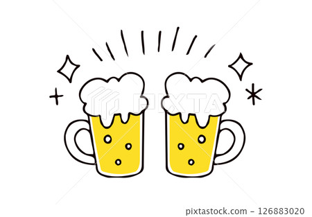 Illustration toast with beer Illustration toast with beer 126883020